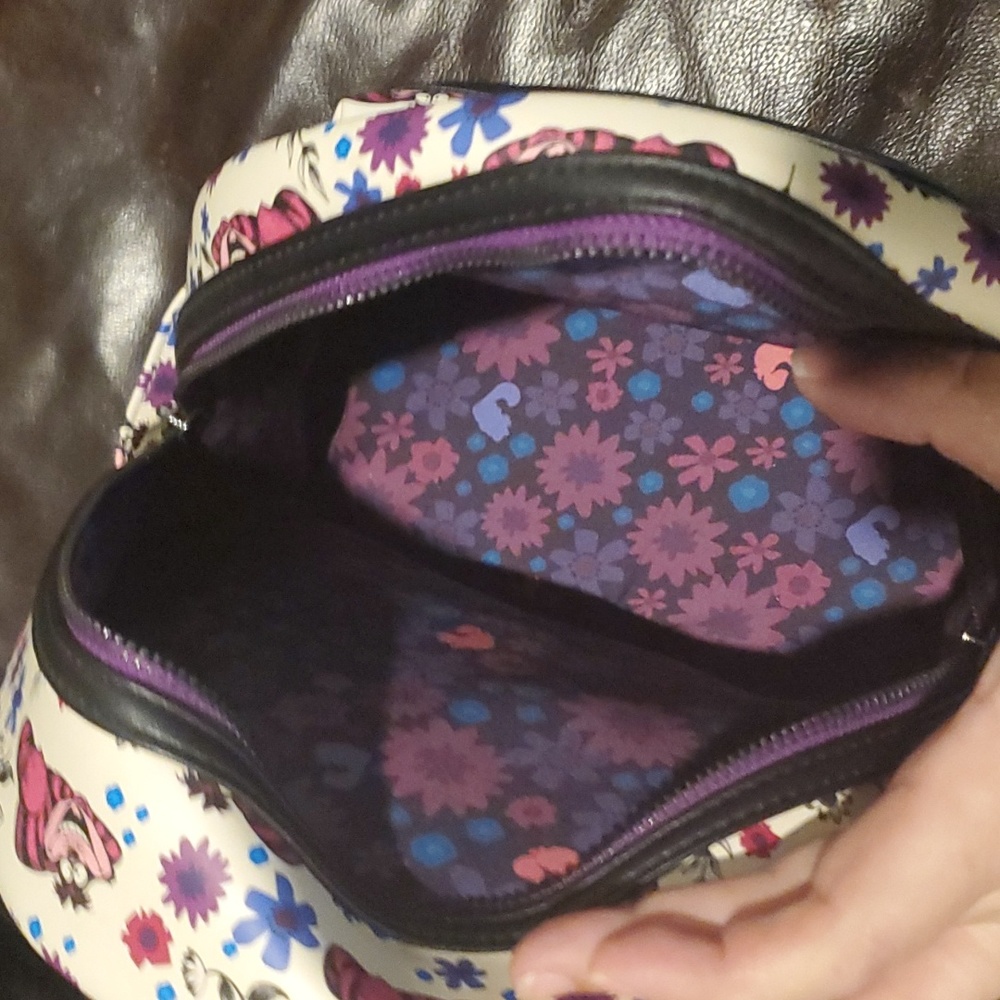 Loungefly Cream and Purple Cheshire Cat Backpack - Picture 3 of 3